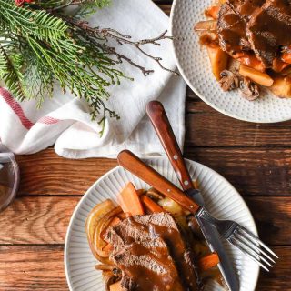 This Slow Cooker Balsamic Roast with mushrooms, carrots, and onions, is a simple and beautiful meal for any occasion.