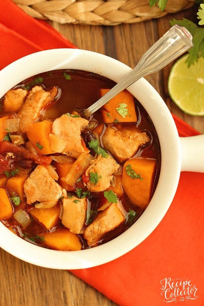 Mexican Chicken, Black Bean, and Sweet Potato Soup