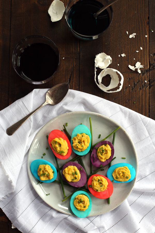 Dyed Deviled Eggs