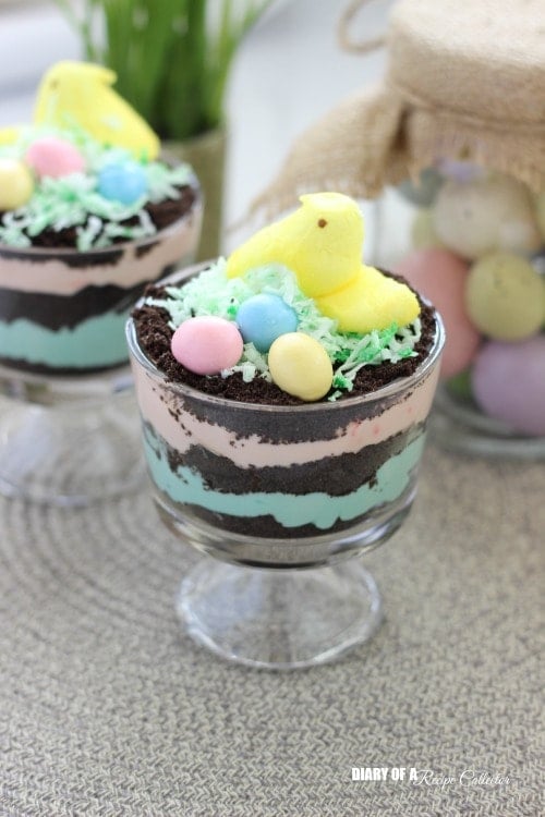 Easter Peeps Dirt Pudding Cups