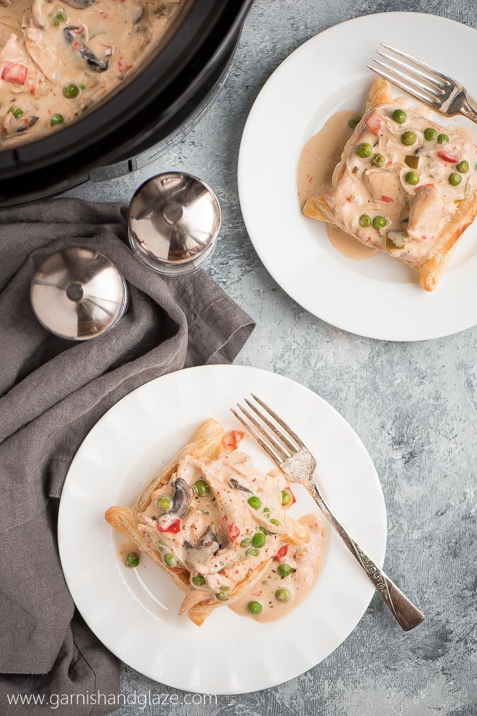Slow Cooker Chicken a la King Puff Pastry