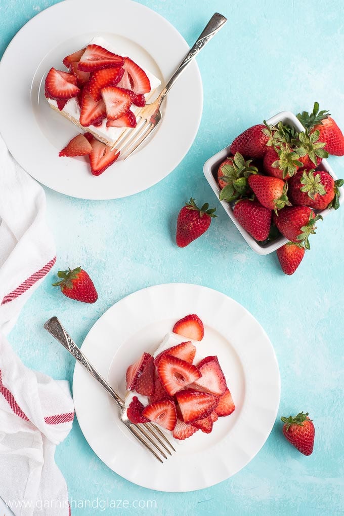 Strawberry Topped Tres Leches Cake