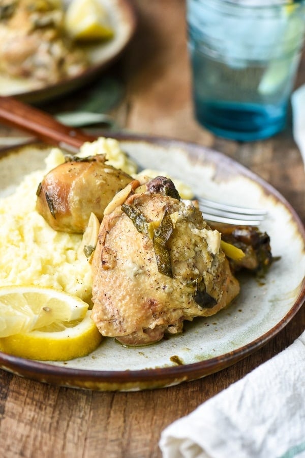 chicken baked in coconut milk with mashed potatoes