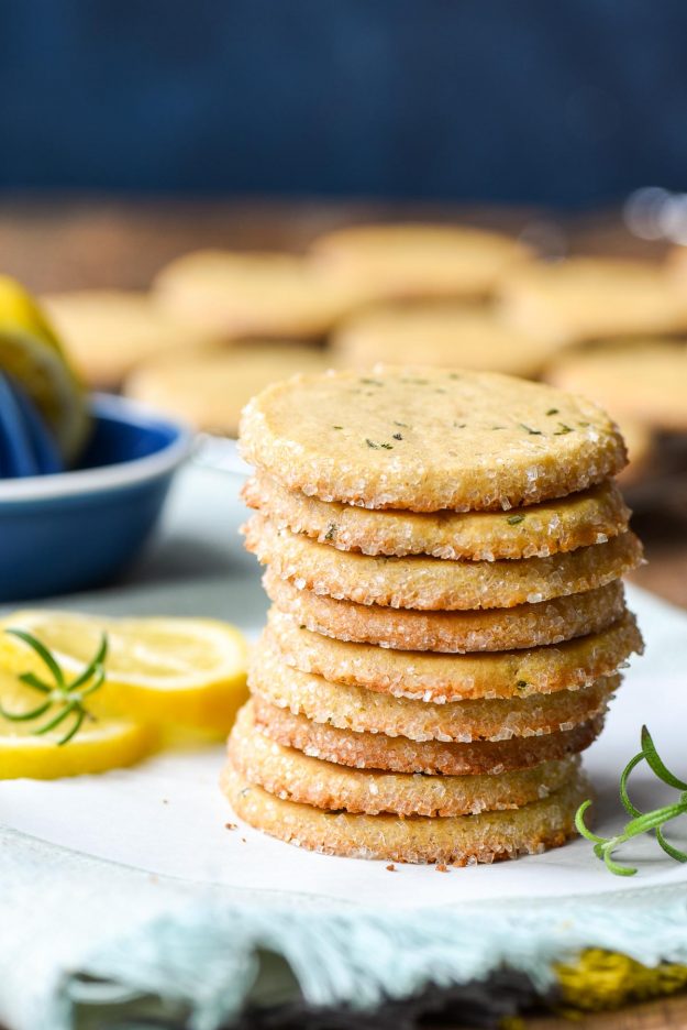 Stack of Lemon Rosemary Butter Cookies