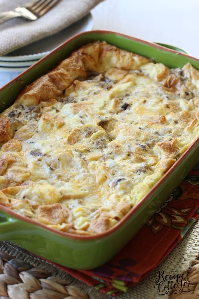 Sausage, Egg, and Cheese Croissant Bake