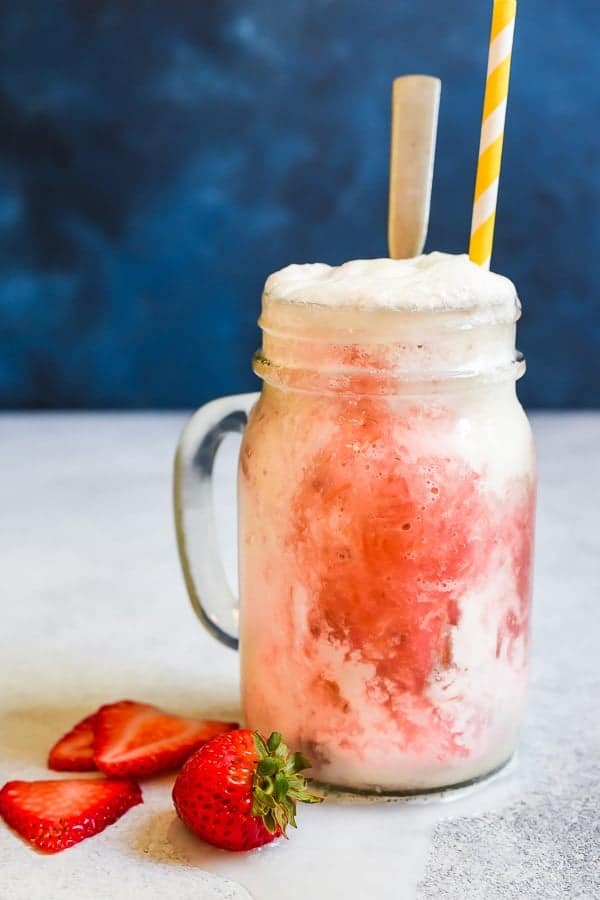 Strawberry Rhubarb Ice Cream Floats