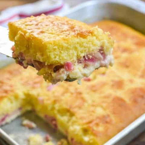 Easy Rhubarb Custard Cake