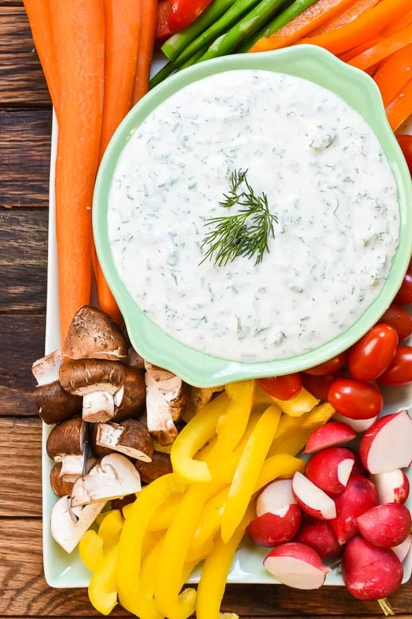 Spring Vegetable Platter with Herbed Greek Yogurt Dip | NeighborFood