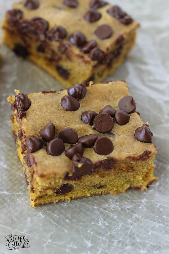 Pumpkin Chocolate Chip Bars for a family meal plan dessert
