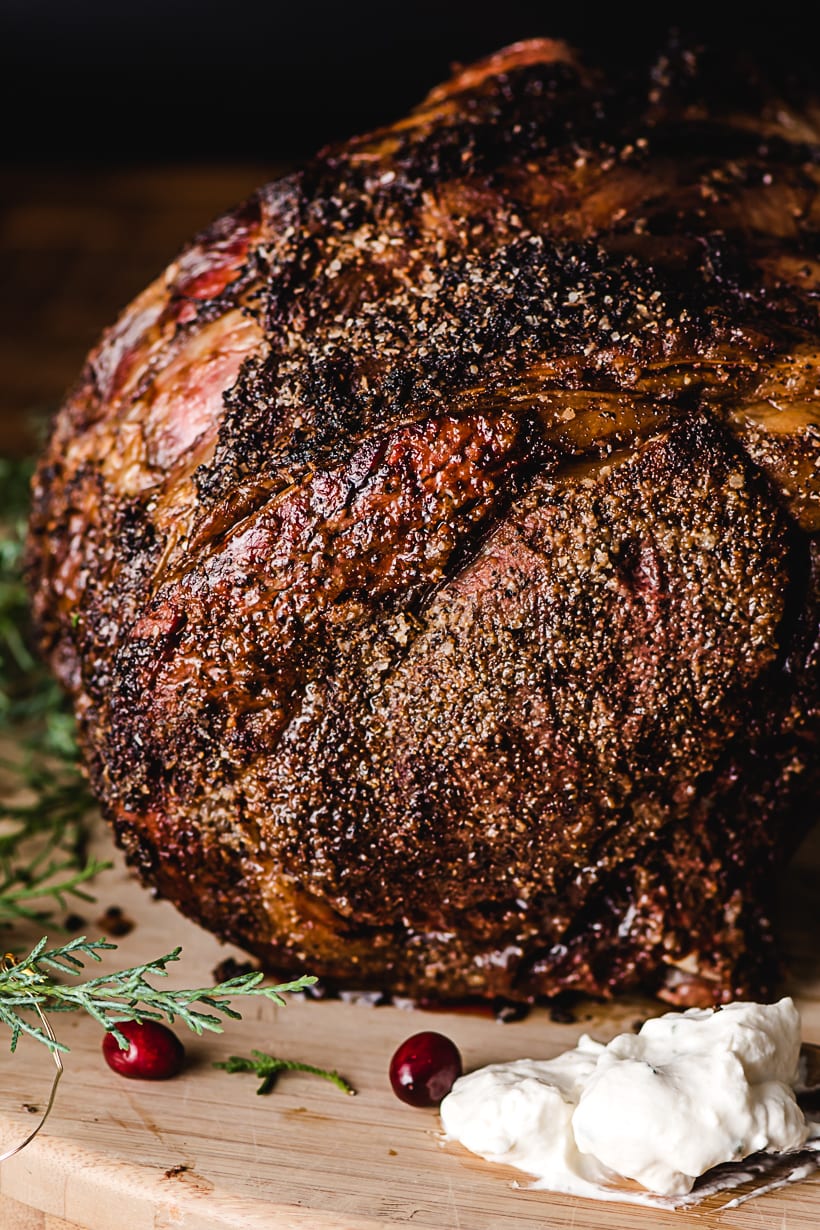 Prime Rib Roast with salt and pepper rub