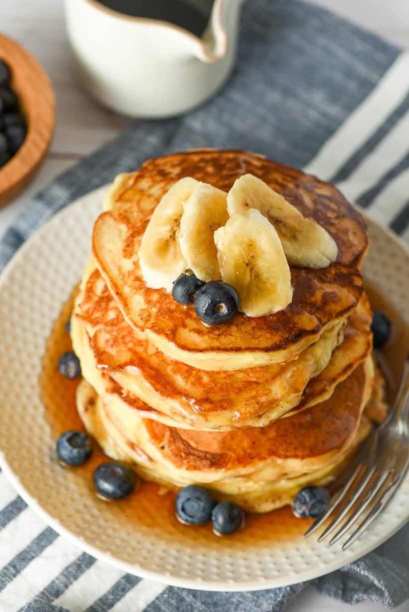 Ricotta pancakes on a plate