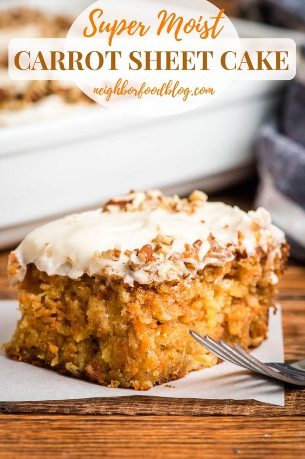 Super Moist Carrot Sheet Cake with Cream Cheese Frosting