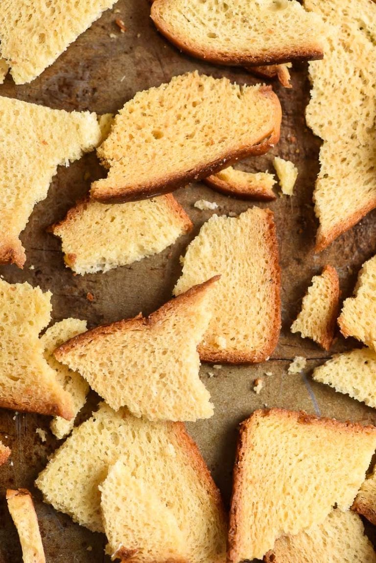 Close up of Melba Toast pieces