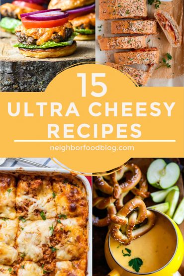 collage of four cheesy recipes