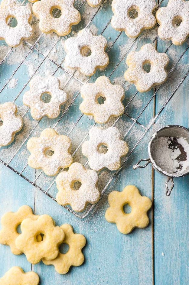 Italian Egg Yolk Cookies on a cooling rack