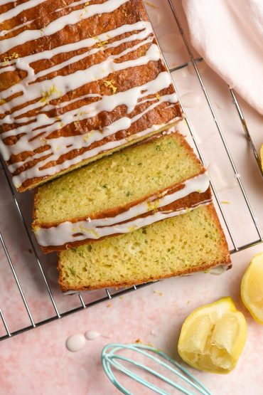 slices of glazed lemon zucchini bread