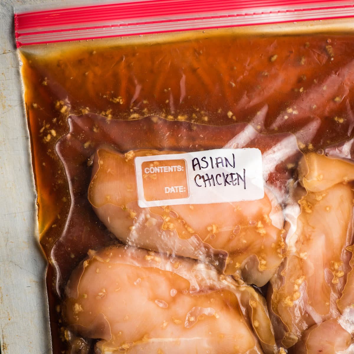 Chicken in an Asian marinade.