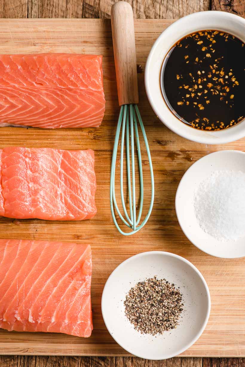 ingredients for honey soy salmon