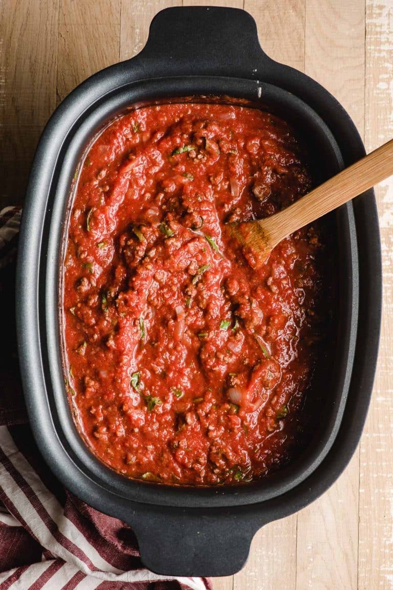 Crock Pot Spaghetti Sauce with Ground Beef - NeighborFood