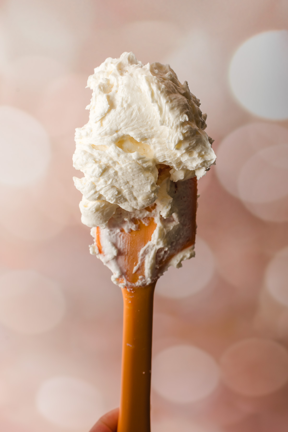Spatula with swiss meringue frosting.