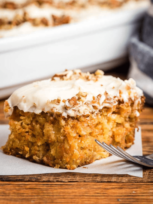 Super Moist Carrot Sheet Cake with Cream Cheese Frosting Story