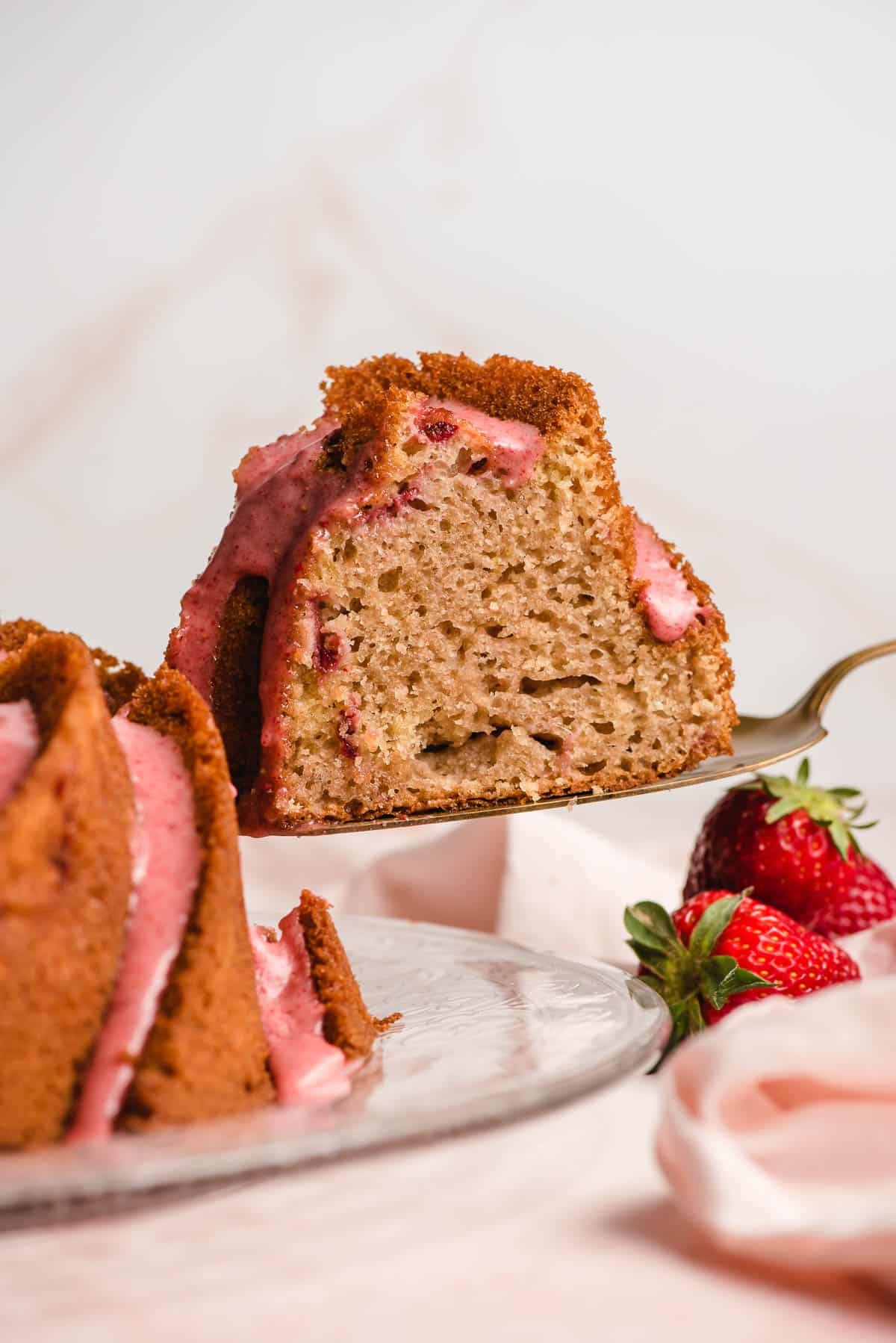 Strawberry Bundt Cake with Strawberry Glaze