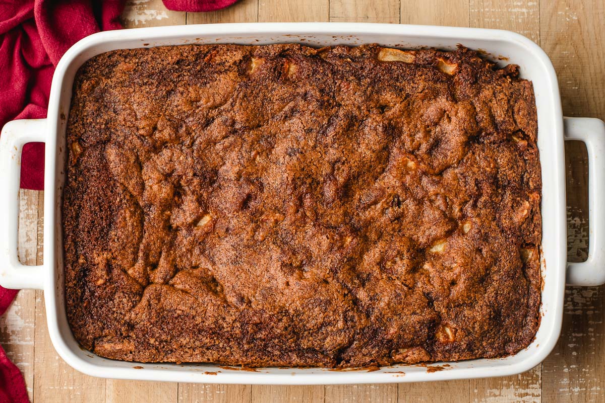 Freshly baked apple dapple cake.